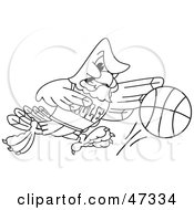 Poster, Art Print Of Bald Eagle Hawk Or Falcon Basketball Player Outline