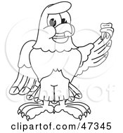 Poster, Art Print Of Bald Eagle Hawk Or Falcon Holding Up A Tooth Outline