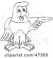 Poster, Art Print Of Bald Eagle Hawk Or Falcon Pointing Outline