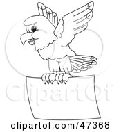 Poster, Art Print Of Bald Eagle Hawk Or Falcon With A Promo Sign Outline