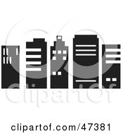 Poster, Art Print Of Row Of Black And White Skyscrapers