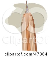 Royalty Free RF Clipart Illustration Of The Tip Of The Empire State Building On Tan