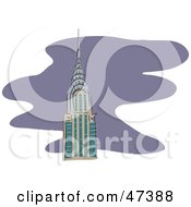 Poster, Art Print Of The Tip Of The Chrysler Building Over Purple