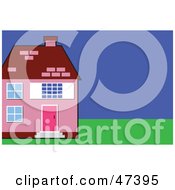 Poster, Art Print Of Pink Home With A Green Lawn