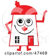 Poster, Art Print Of Patriotic Canadian Flag Cartoon House Character