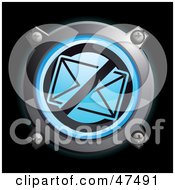 Poster, Art Print Of Royalty-Free Rf Clipart Illustration Of A Glowing Blue Restricted Envelope Button