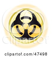Royalty Free RF Clipart Illustration Of A Yellow Biohazard Button