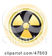 Royalty Free RF Clipart Illustration Of A Yellow Radioactive Button by Frog974