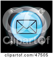 Poster, Art Print Of Glowing Blue Sealed Envelope Button