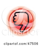 Royalty Free RF Clipart Illustration Of A Red Thumbs Down Button by Frog974