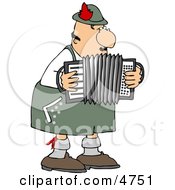 Male German Accordion Player Playing Music By Himself
