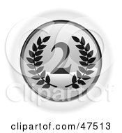 Royalty Free RF Clipart Illustration Of A Gray Second Place Button by Frog974