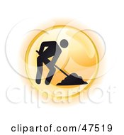 Poster, Art Print Of Yellow Digging Button