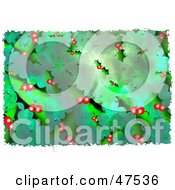 Poster, Art Print Of Green Christmas Holly Grunge Background