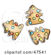 Poster, Art Print Of Three Cookies In The Shape Of Christmas Trees