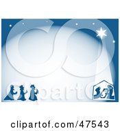 Royalty Free RF Clipart Illustration Of A Blue Background Of Wise Men And The Nativity Scene by Prawny