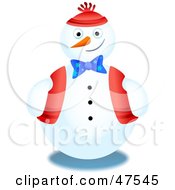 Poster, Art Print Of Jolly Snowman In A Bow Vest And Hat