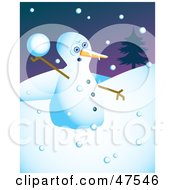Poster, Art Print Of Feisty Snowman Throwing Snow Balls