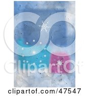 Royalty Free RF Clipart Illustration Of A Textured Background Of Blue And Pink Snowflakes by Prawny