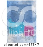 Poster, Art Print Of Textured Background Of Blue And Pink Snowflakes