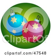 Royalty Free RF Clipart Illustration Of Pink And Blue Christmas Ornaments With Stars