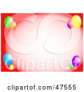 Poster, Art Print Of Red Background With A Party Balloon Border