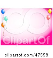 Poster, Art Print Of Pink Background With A Party Balloon Border