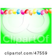 Poster, Art Print Of Green Background With A Party Balloon Border