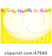 Royalty Free RF Clipart Illustration Of A Yellow Background With A Party Balloon Border by Prawny
