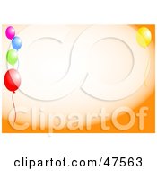 Poster, Art Print Of Orange Background With A Party Balloon Border