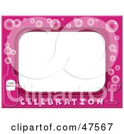 Royalty Free RF Clipart Illustration Of A Pink Celebration Border With Champagne And Bubbles by Prawny