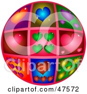 Poster, Art Print Of Sphere With Windows Of Different Hearts