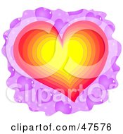 Royalty Free RF Clipart Illustration Of A Gradient Heart On A Purple Heart Background