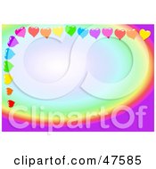 Poster, Art Print Of Colorful Border With Hearts Around An Oval Text Box