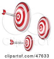 Poster, Art Print Of Three Targets With Darts On The Bullseyes