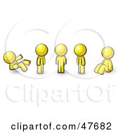 Poster, Art Print Of Yellow Design Mascot Man In Different Poses