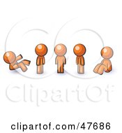 Royalty Free RF Clipart Illustration Of An Orange Design Mascot Man In Different Poses