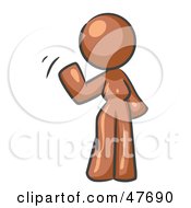 Royalty Free RF Clipart Illustration Of A Brown Design Mascot Woman Waving