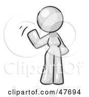 Royalty Free RF Clipart Illustration Of A White Design Mascot Woman Waving by Leo Blanchette