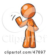 Poster, Art Print Of Orange Design Mascot Woman Waving
