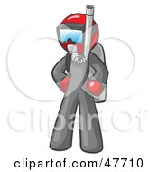 Red Design Mascot Man In Scuba Gear