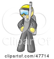 Poster, Art Print Of Yellow Design Mascot Man In Scuba Gear