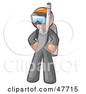 Poster, Art Print Of Orange Design Mascot Man In Scuba Gear