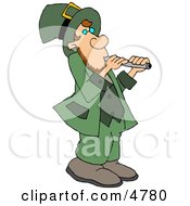 Leprechaun Moving A Stack Of Gold Coins With A Wheelbarrow Clipart by djart