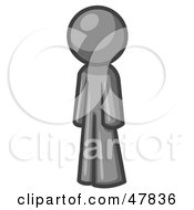 Royalty Free RF Clipart Illustration Of A Gray Design Mascot Man Standing Up Straight by Leo Blanchette