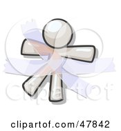 Royalty Free RF Clipart Illustration Of A White Design Mascot Man Restrained With Tape by Leo Blanchette