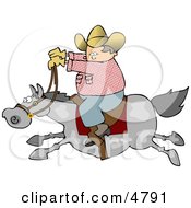 Cowboy Riding A Fast Horse