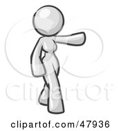 Royalty Free RF Clipart Illustration Of A White Design Mascot Woman Presenting