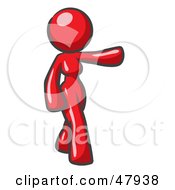 Royalty Free RF Clipart Illustration Of A Red Design Mascot Woman Presenting