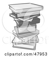 Poster, Art Print Of Pile Of Gray School Or Library Books